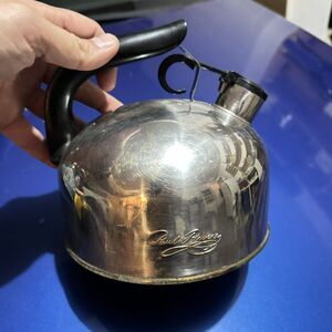 Vtg 1801 Paul Revere Ware Whistling Tea Kettle 2 QT? Copper Bottom Korea a 86-C?